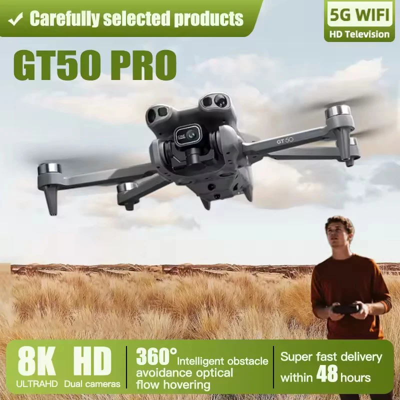 

GT50 Дрон управления пневматическим экраном Профессиональный широкий RC Дрон HD 8K Камера Складной вертолет Самолет Квадрокоптер Дрон Детский подарок Игрушки
