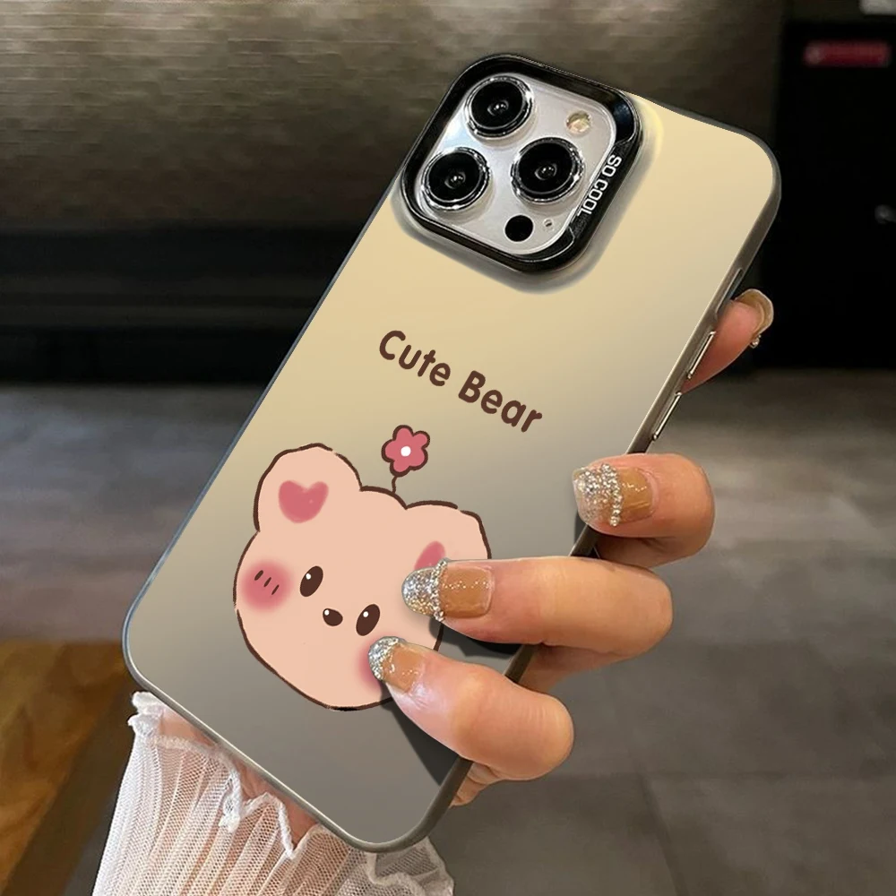 Case For Vivo Y91C Y91i Y93 Y95 1820 2015 V30E V17 V2026 V2029 S1 Pro Cute Rabbit Bear Cover Vivo1811 1816 1920 1906 IMD Plating