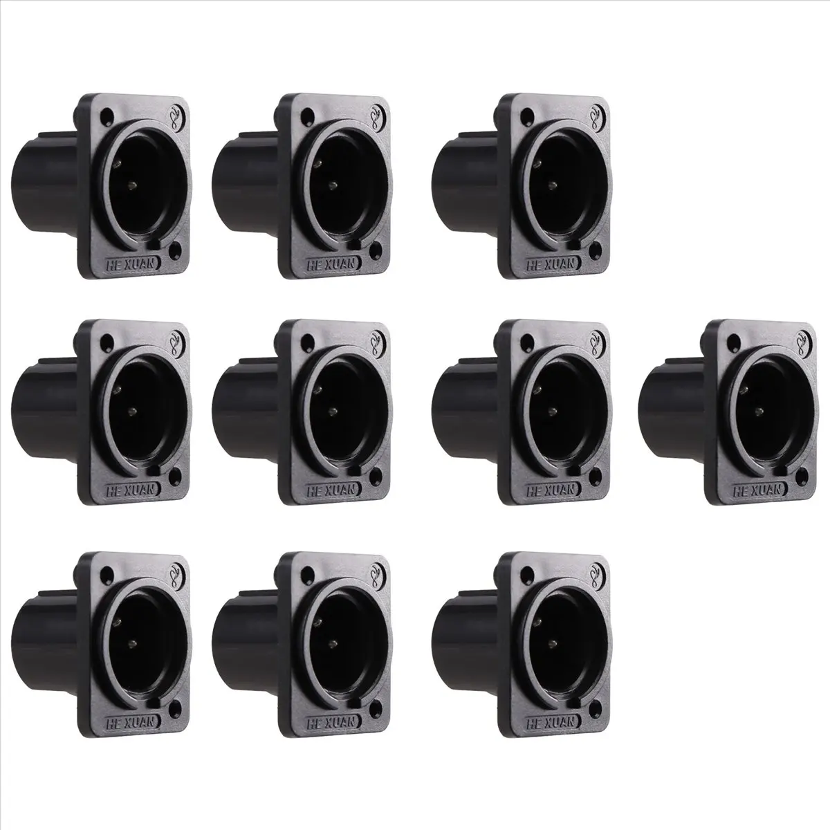 A77K XLR Male Plug Straight Terminal Panel Mounted Connector 10 Pieces - view 2