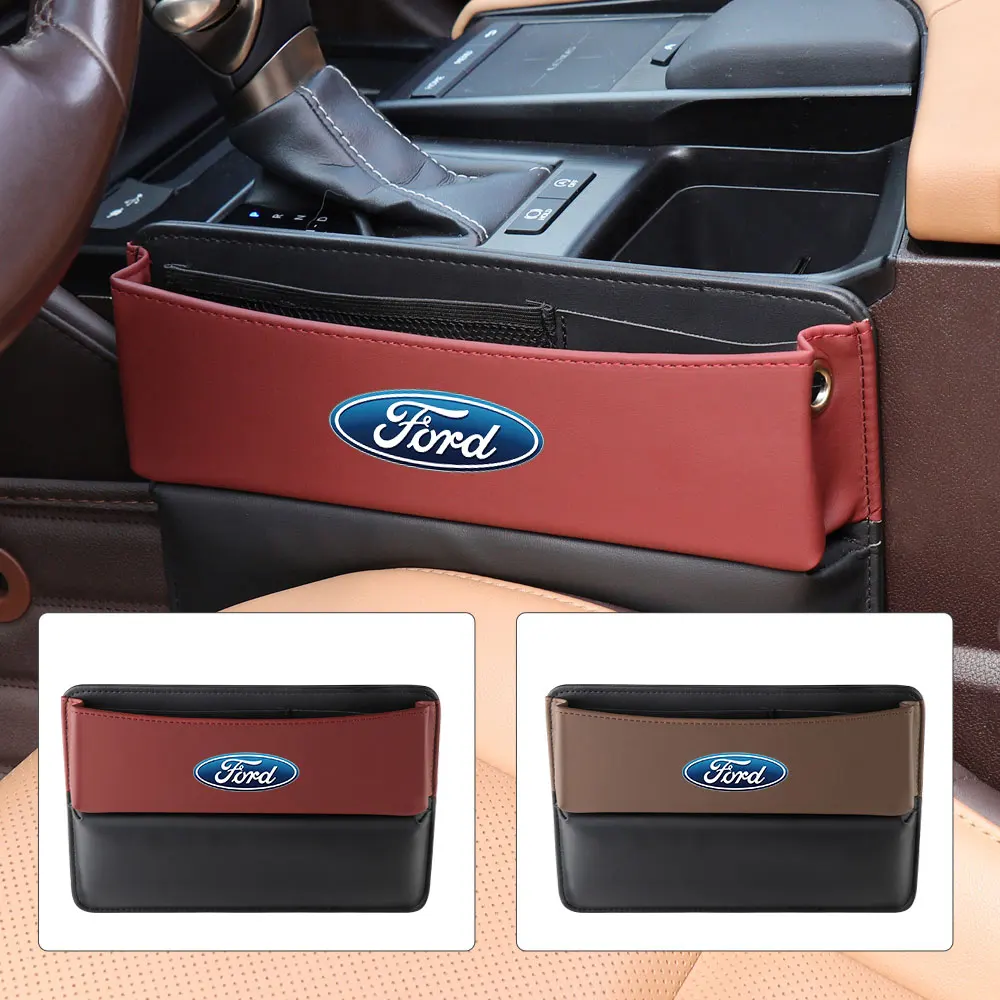 Car Seat Gap Storage Box Leathe Auto Seat Side Slit Orgianizer For Ford Focus MK2 MK3 Ranger Fiesta S MAX Mustang Mondeo Taurus