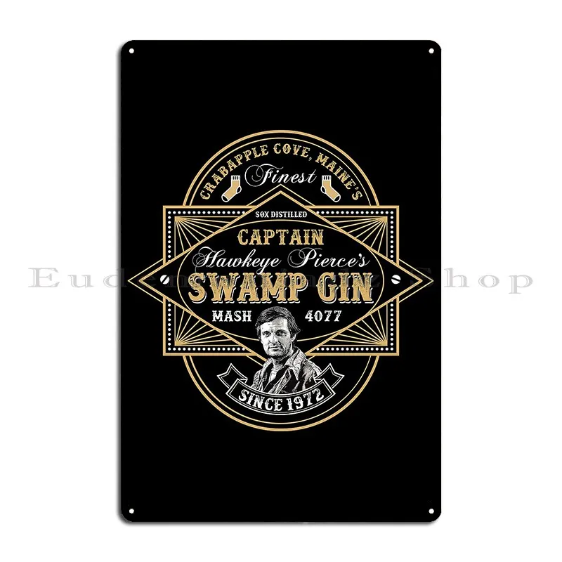 Captain Pierce Swamp Gin Metal Signs Custom Pub Wall Mural Create Mural Tin Sign Poster