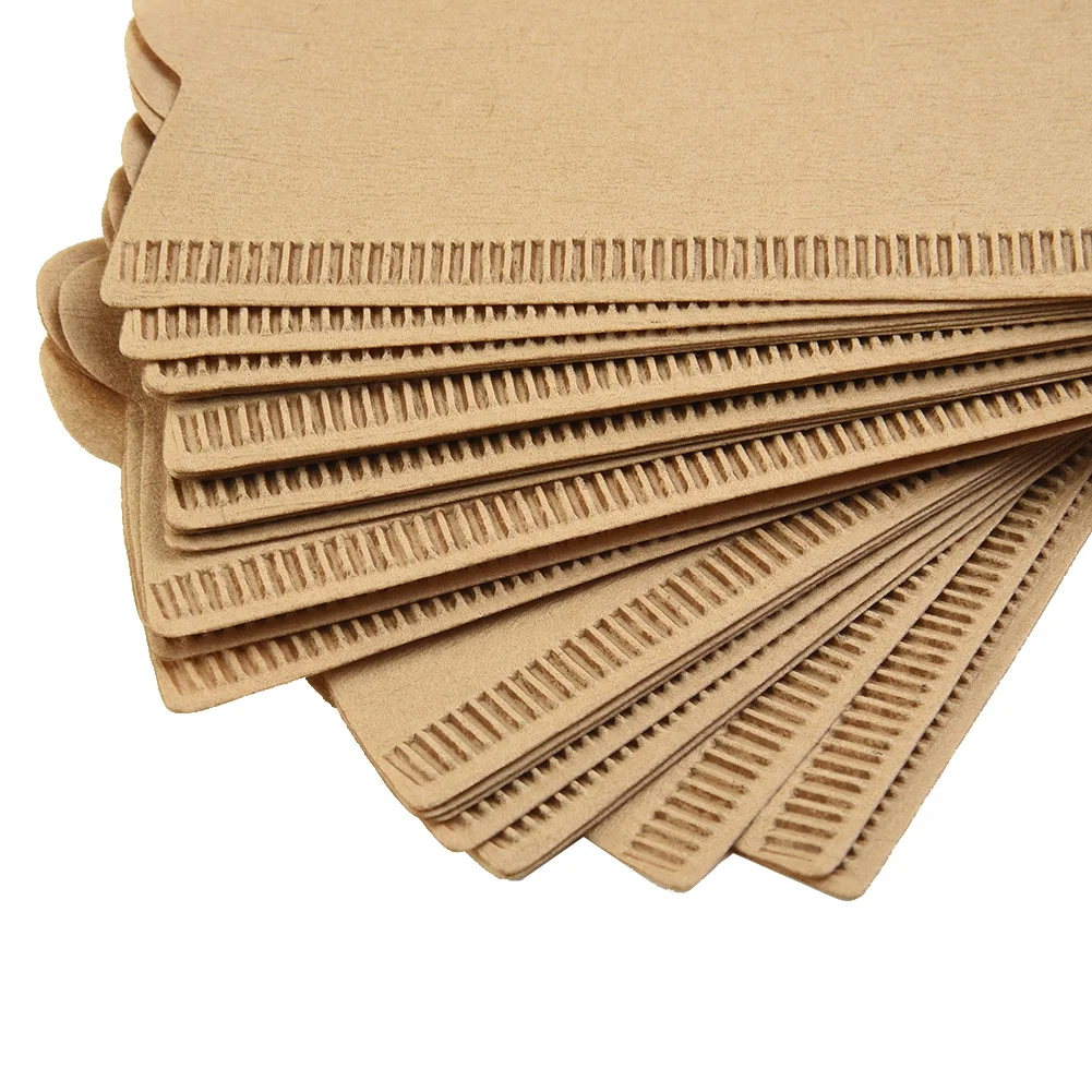 Papel de filtro de café para cafetera, pulpa de registro para lavar a mano, 40 unids/bolsa, papel de filtro de goteo en forma de cono para cafetera