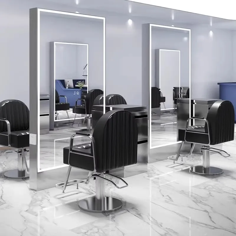 Barber shop floor mirror hair salon special haircut mirror single-sided double-sided hairdressing salon mirror table