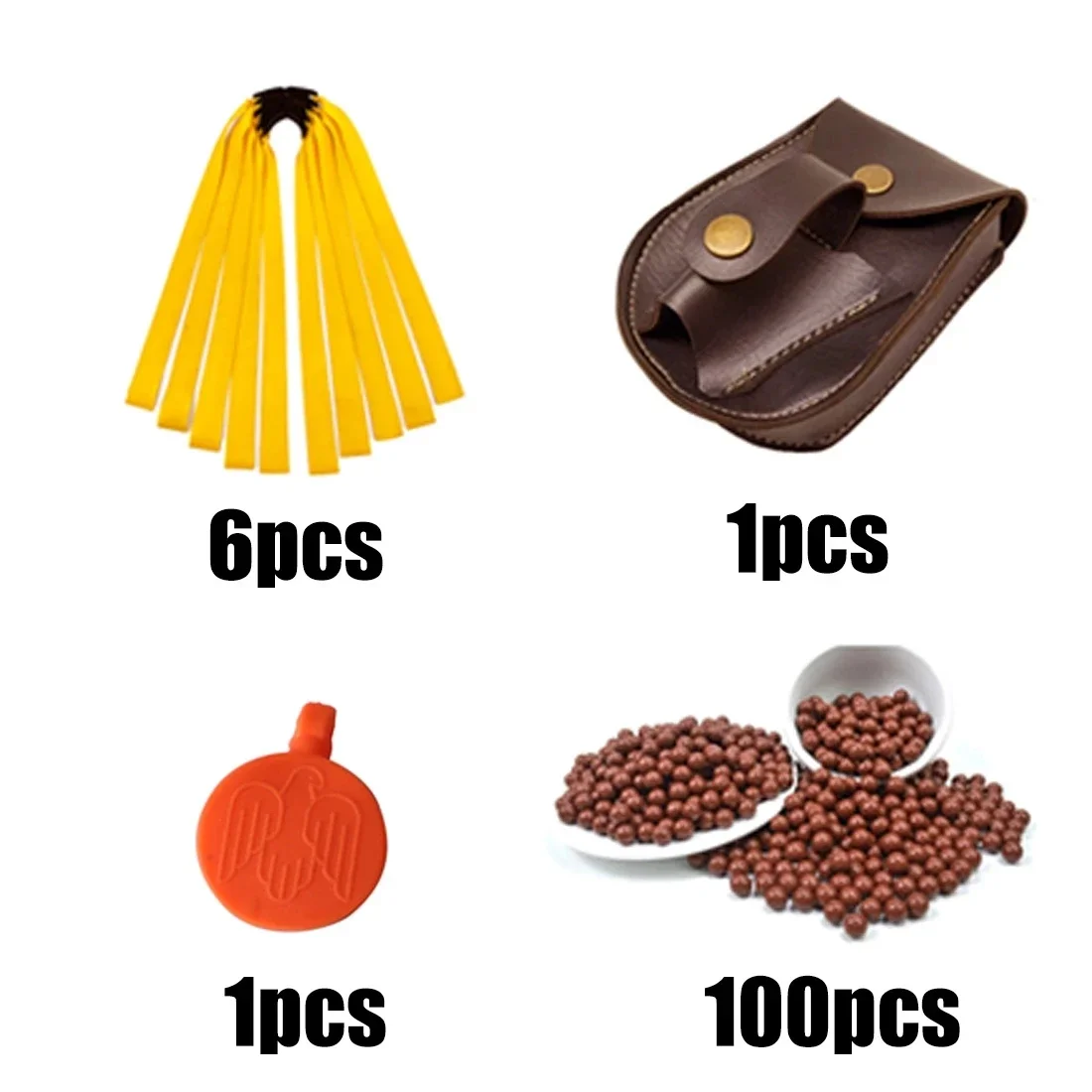 

Slingshot Accessories Include 6pcs Rubber Band 100pcs Mud Ball 1pcs Slingshot Bag Target Bullseye Outdoor Catapult Tool