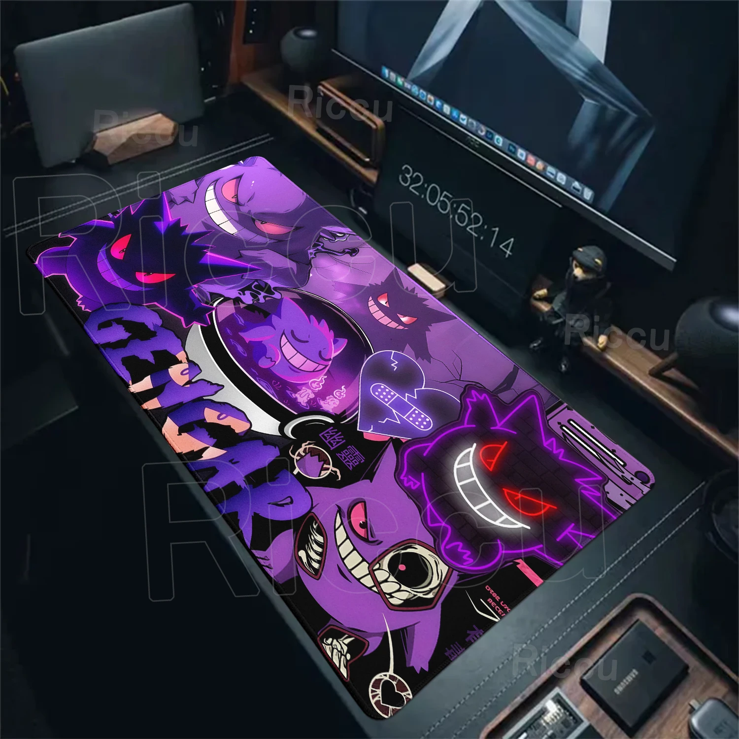 Large Mousepad G-gengar Computer Laptop Keyboard Mouse Pad Desk Accessories Anime Pokemon Decoracion Deskmat Gaming Pads Playpad