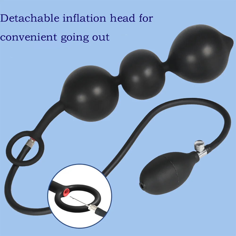 Nuevo Consolador Anal inflado con 3 cuentas, bomba expansora BDSM, tapón Anal grande, masajeador de próstata, dilatador Anal, Juguetes sexuales para adultos para hombres y mujeres