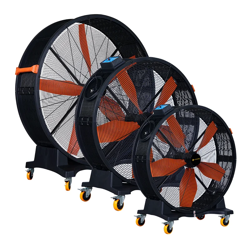 

Manufacturer's E-ANKE Heavy Duty Electric Industrial Floor Fan 2-Year Warranty Free Standing Large Mobile Size for