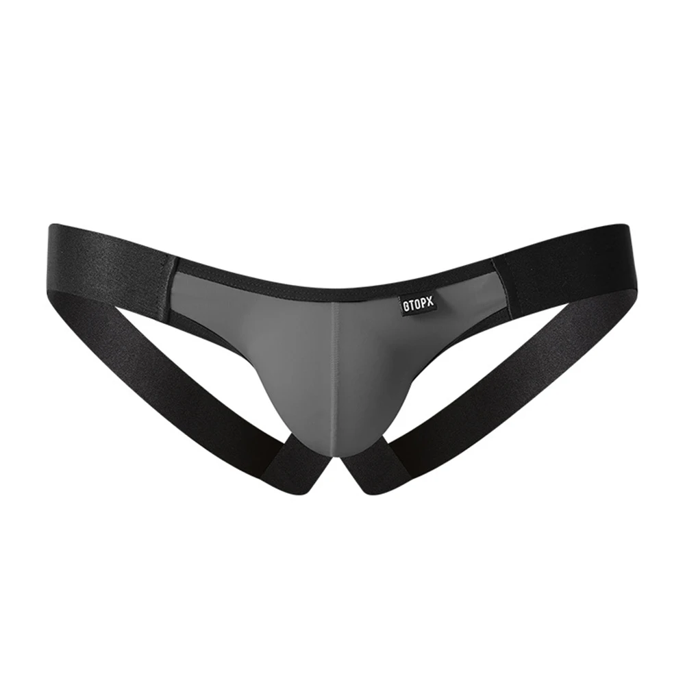 Men\'s Jockstrap Supporter Thongs Open Crotch Low-Rise Elastic Sports Underwear Pump Man Panties Underpants New Thong Panties