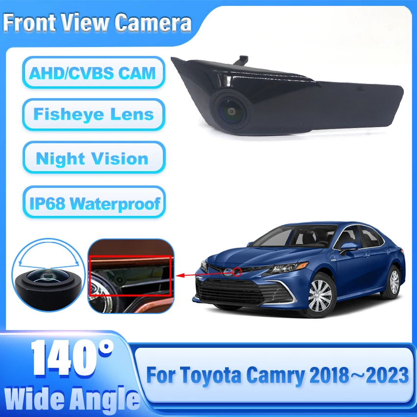 ccd-hd-ahd車載フロントビュー駐車ナイトビジョンポジティブ防水ロゴカメラ-トヨタ-カムリ-2018-2019-2020-2021-2022-2023用