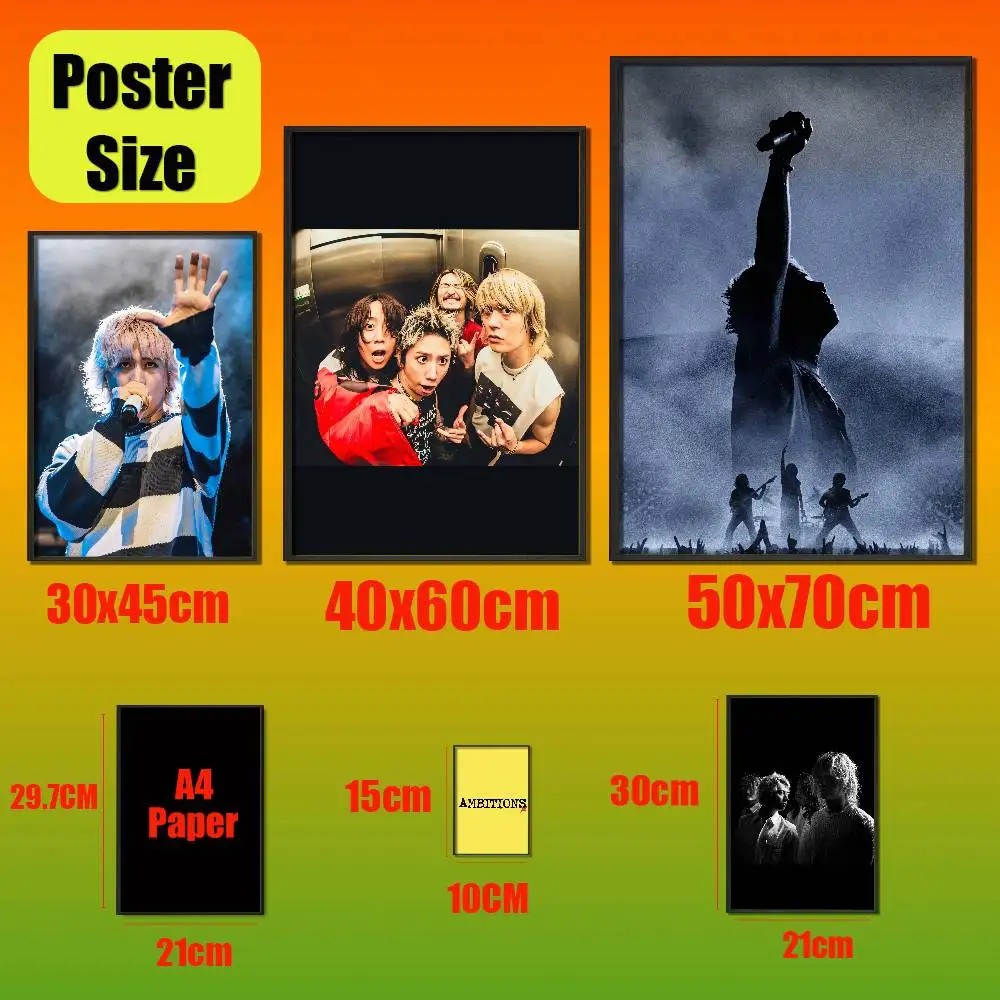 For ONE OK ROCK Detox Ambitions Poster Sticker Cover Bars Custom Film Self-adhesive Ornament Collectibles Playbill