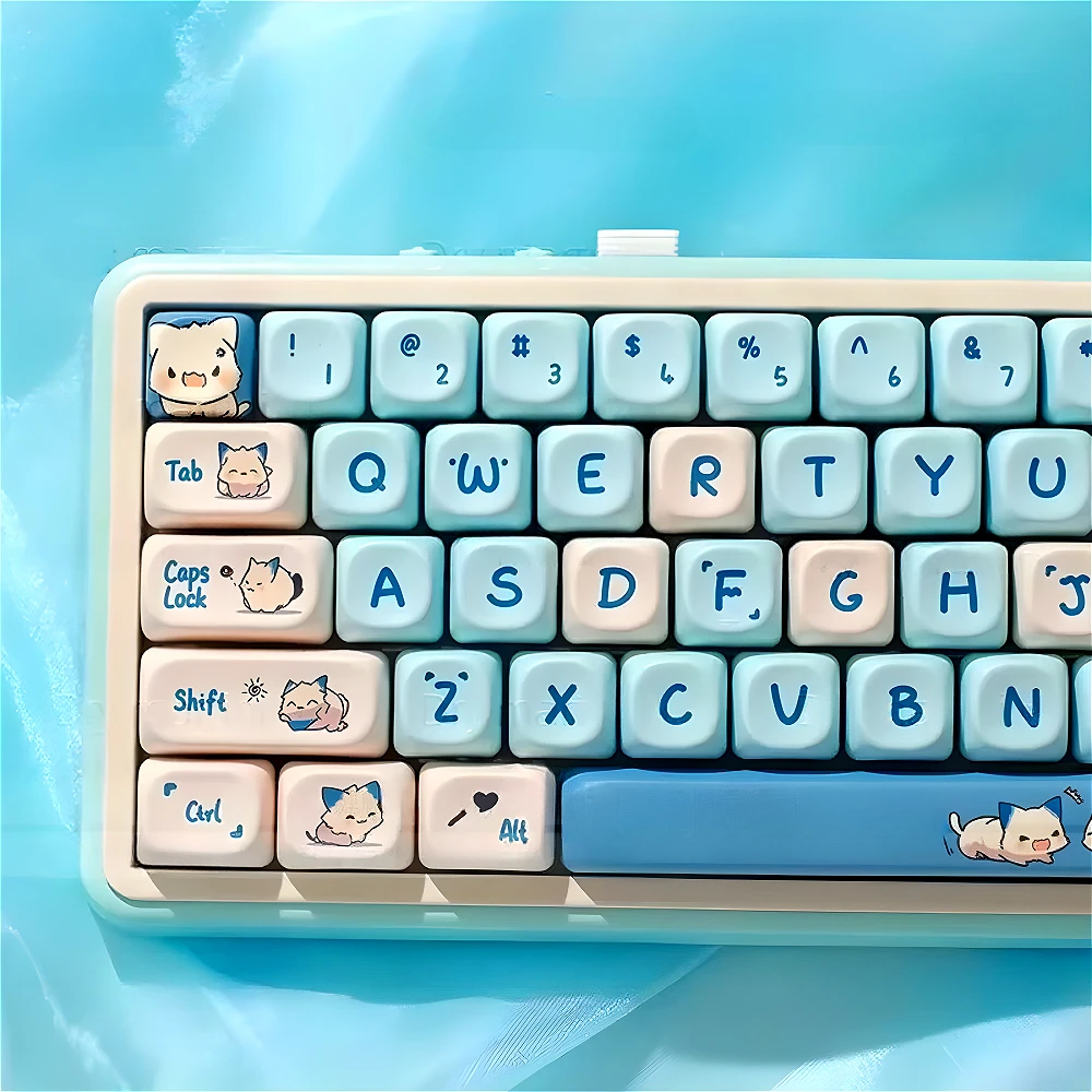 

MOA 142 Keycap Set PBT Angry Cat Cute for 60/64/84/98/108 Gaming Mechanical Keyboard MX Switch