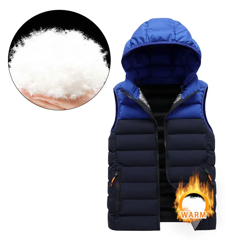 

Male Hiking Vest Male Outdoor Patchwork Windproof Climbing Sleeveless Hooded Jacket Warm Thickened Camping Fishing Casual Coats