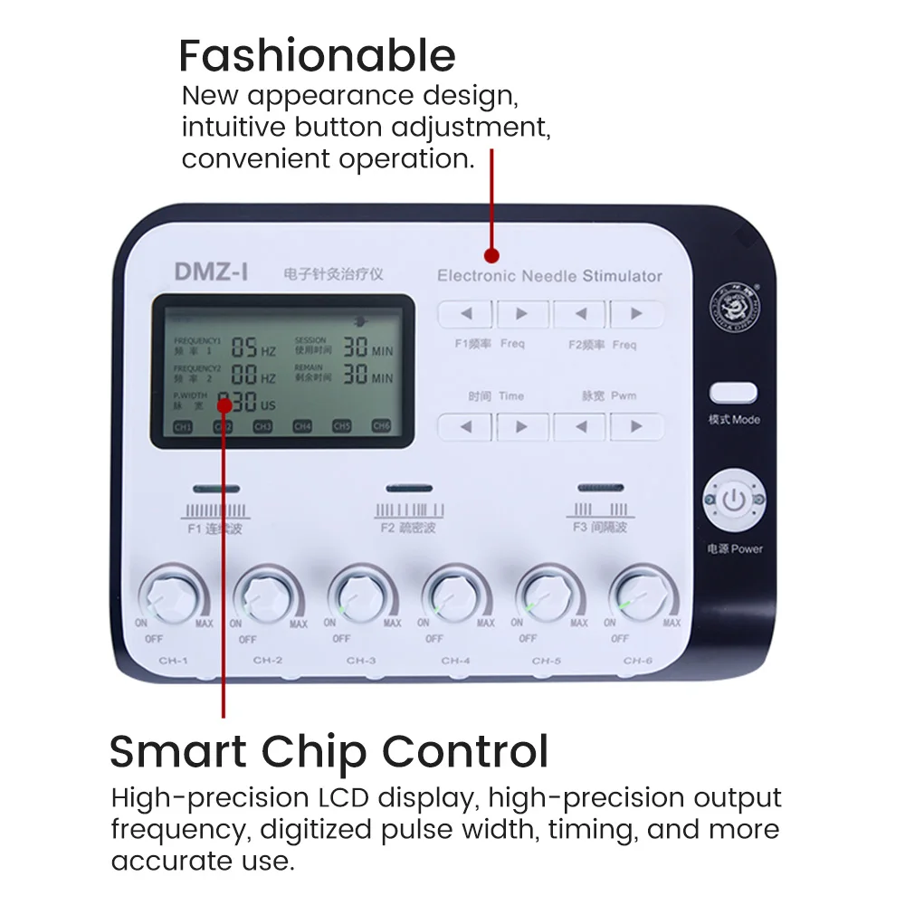 Electrostimulation Patches Physiotherapy Tens Body Massager 6 Output Channel Disgistal Multi-Functional Relax Electroacupuncture