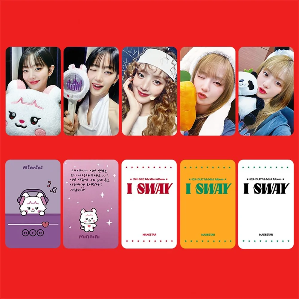 5Pcs/Set (G)I-DLE I SWAY Album MS Ver Selfie Photocards YUQI Shuhua Miyeon Soyeon MINNIE Cute Lomo Cards Fans Collect Postcards