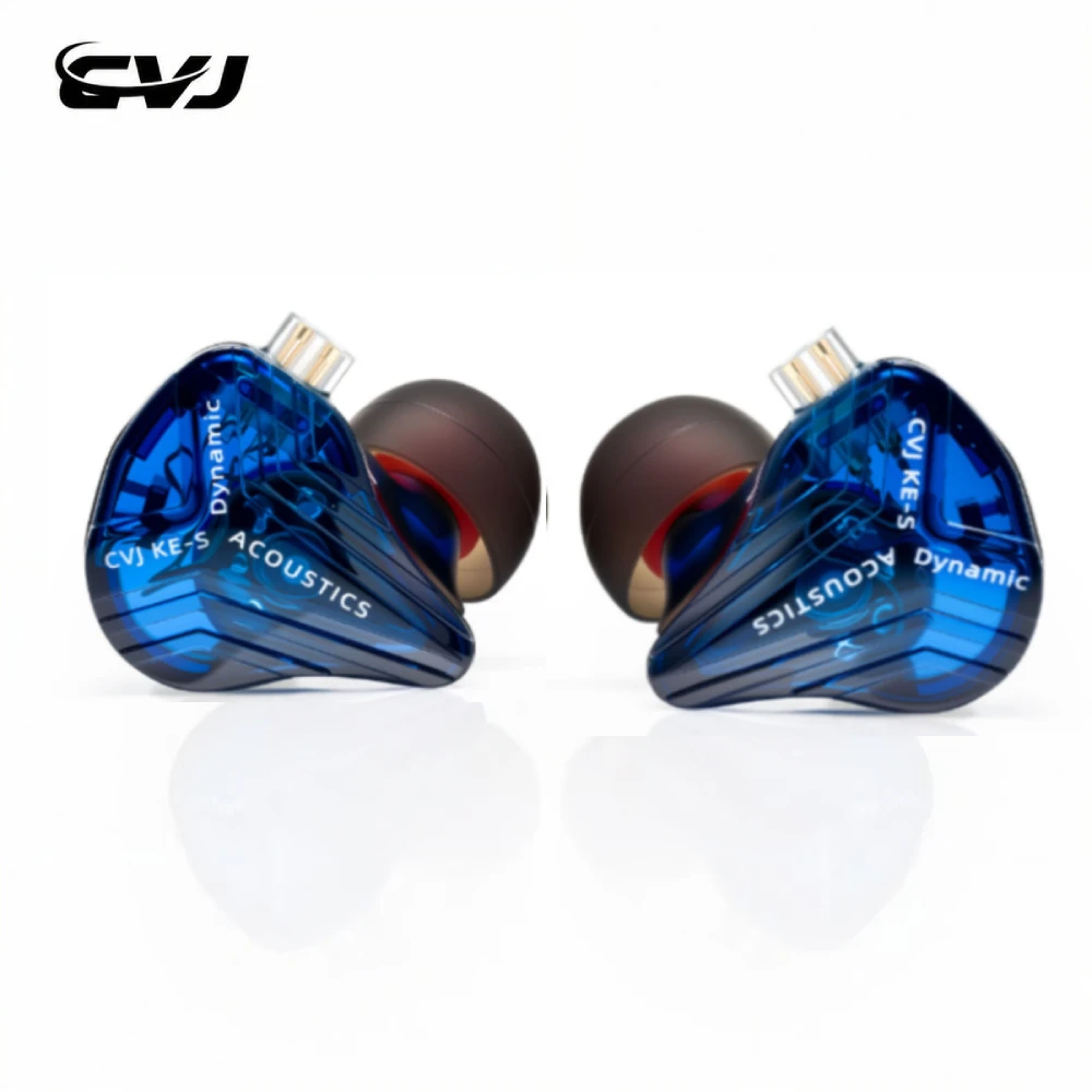 Fones de Ouvido Intra-auriculares CVJ KE-S com Driver Dinâmico Magnético Duplo 360 °   Fones de Ouvido com Som Surround e Cabo para Headsets Hi-Fi