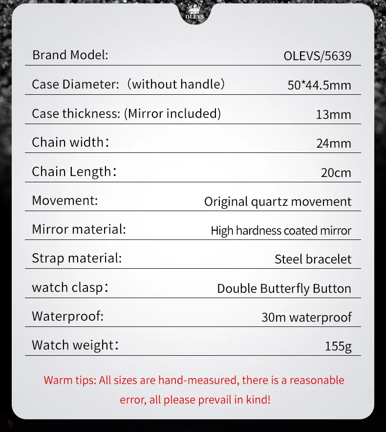 OLEVS 5639 New Men Watch Luxury Original Tonneau Watch Waterproof Luminous Automatic Date Chronograph Gold Men Quartz Watch