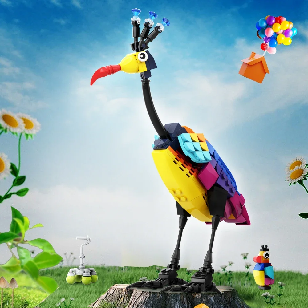 MOC Klassieke films Kleurrijke gigantische vogel Kevins Bouwsteenset Actiefiguur Kevin Animal Flying Bird Brick Kinderspeelgoed
