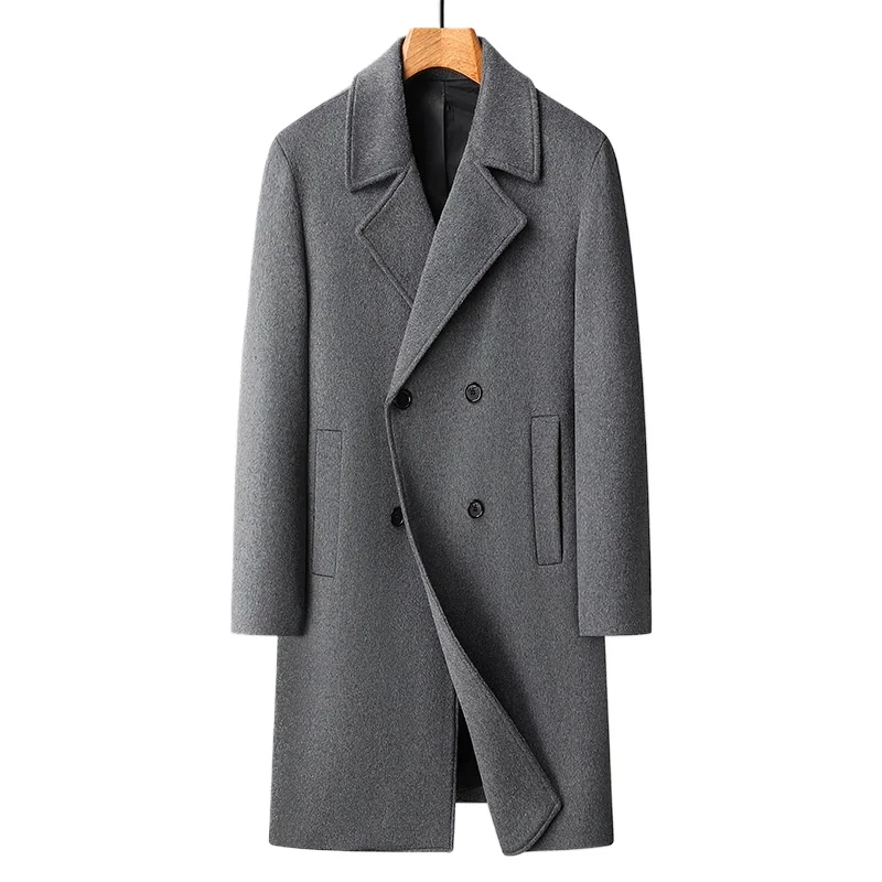 

Men Formal Wear Business Double Breasted Woolen Coats Casual Cashmere Trench Coats Thicker Warm Long Jackets Quality Overcoats