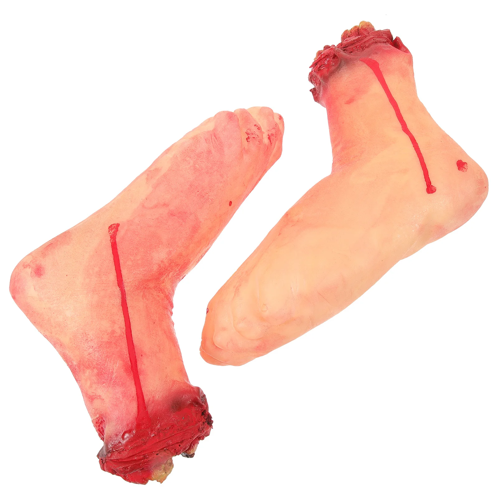 2 pezzi piedi spezzati puntello Halloween piedi tagliati finti simulazione spaventosa decorazione del partito scherzo horror falso piede spezzato