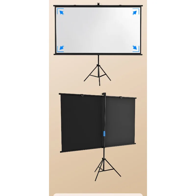 

Projection screen 100 inch white plastic bracket without punching wall hanging dual-purpose support 4K high definition 3D projec