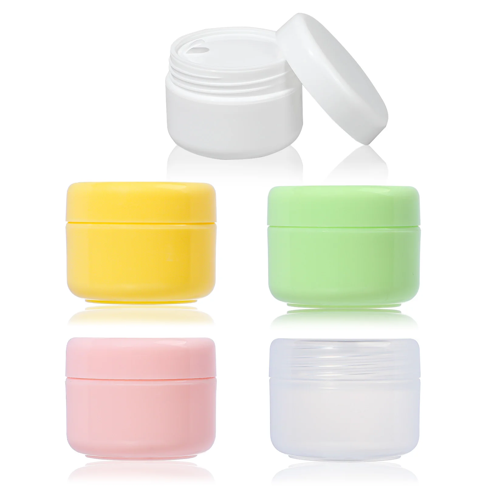 20g Colorful Empty Cream Jar Cosmetic Jar Makeup Container Round Refillable Bottle Plastic Box Travel Bottle Tool