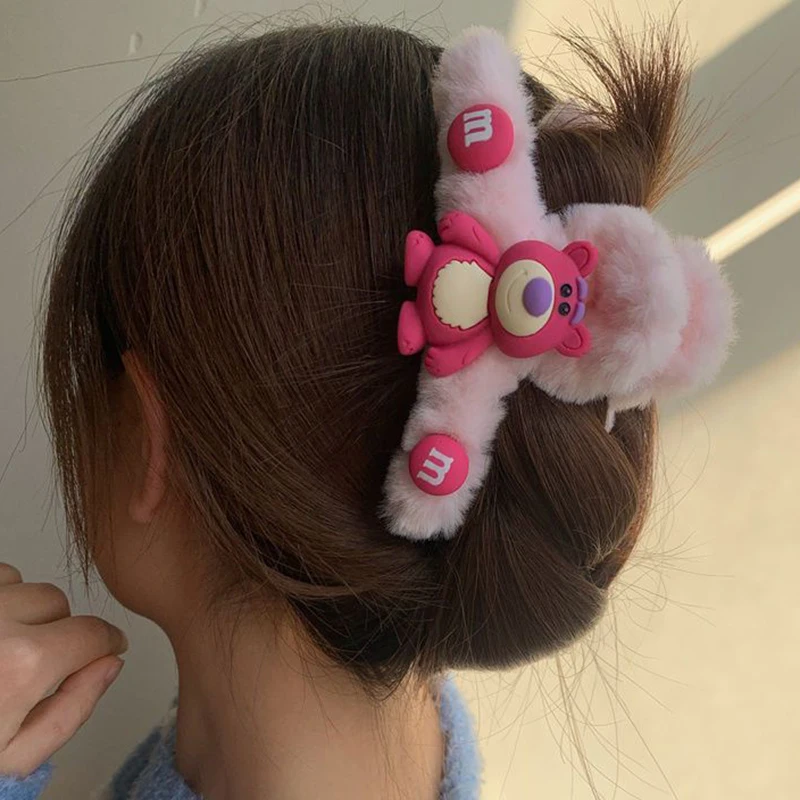 Cartoon Disney Pink Lotso Hair Claws Women Anime Cute Hairpins Girlfriend M-Letter Shark Hairclips Kids Birthday Christmas Gifts