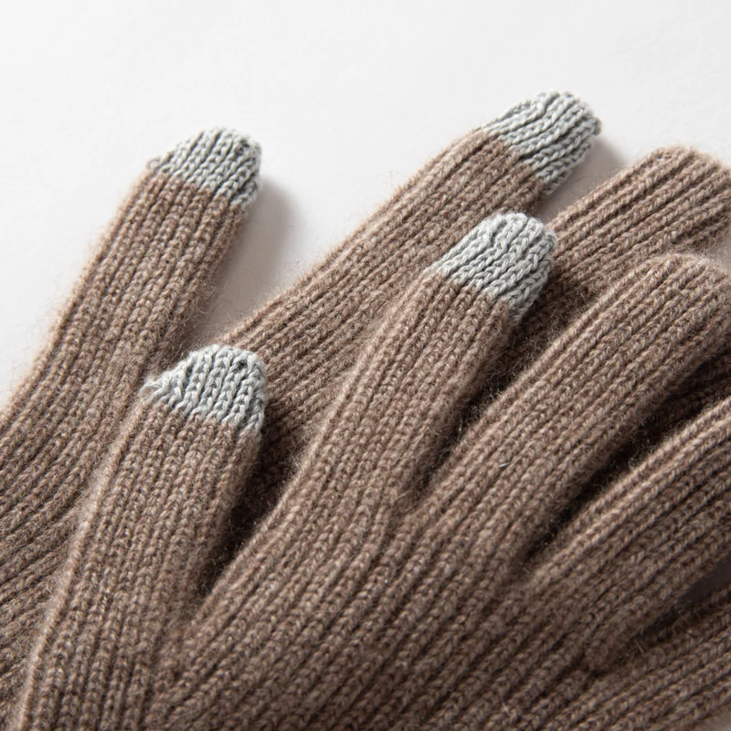 MERRILAMB Herbst Winter Handschuhe Frauen Hohe Qualität Kaschmir Stricken Weiche Warme Touchscreen Fäustlinge Stretch Solide Volle Finger Guantes – Detail 19