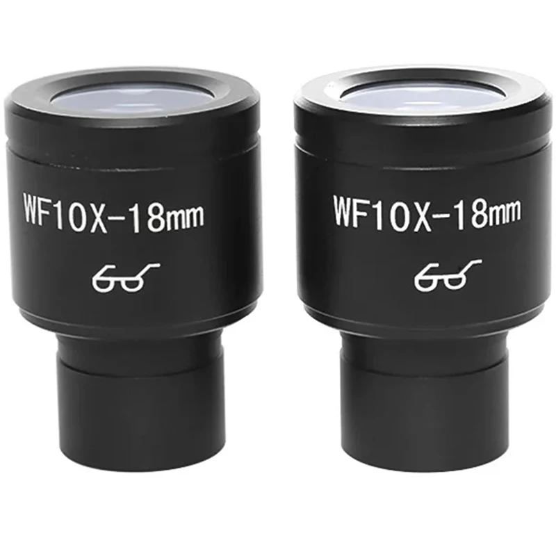 WF10X High Eye Point Wide-angle Eyepiece Field of View 18mm Interface 23.2mm Metal Coating For Biological Microscope Accessories