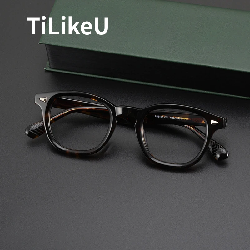 Japanese Brand Retro Acetate Large size Eyewear Handmade Vintage Square Frame Eyeglasses Computer Optical Glasses Frames for Men