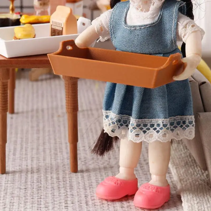 【BS】1 ชิ้น ของตกแต่งบ้านตุ๊กตาจำลอง เฟอร์นิเจอร์จำลอง อุปกรณ์เสริม โมเดลจานอาหารสำหรับบ้านตุ๊กตา ขนาด 1:12 ของเล่นตกแต่ง