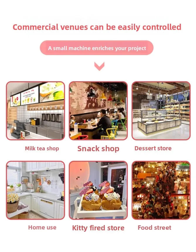 Macchina per waffle per gelato industriale commerciale antiaderente da 1600 W con macchina per fare waffle a forma di gatto a due gattini