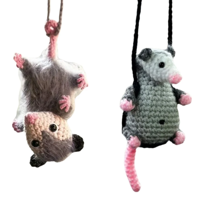 Opossum Car Charm, Hand-Woven Possum Car Charm, Gift For Car, Home, Office, Wall Decoration