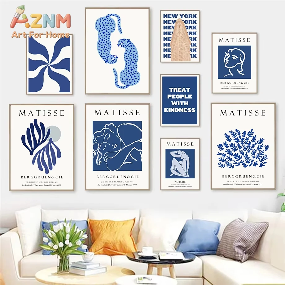 

1pc Abstract Matisse Line Body Leaves Leopard Wall Art Canvas Painting Gallery Posters And Prints Picture For Room Home Decor