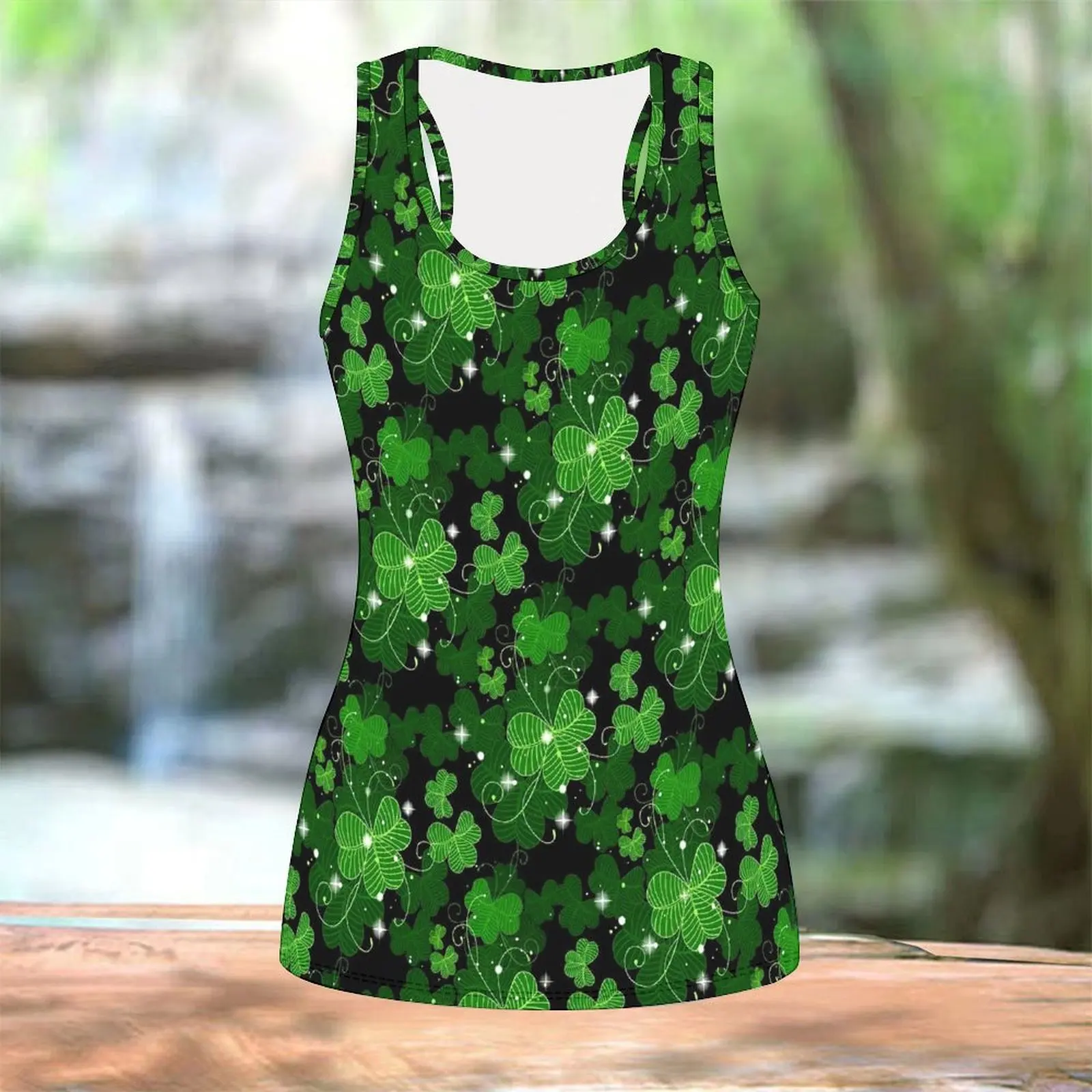 Elegant Top Round Neck Sleeveless T-shirt Women's Printed Tee Daily Streetwear Retro Clothing