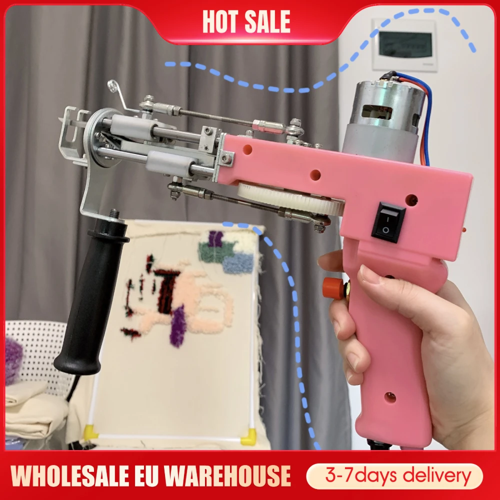 

тафтинговый пистолет 2в1 Электропистолет 2 в 1 для нарезки ковров, 110-240 В, розовый