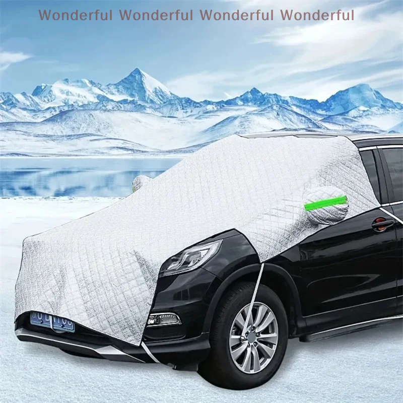 For Ice Snow Windproof Waterproof Front Window Cover for Van SUV Large Car Windshield Cover Sunshade Protection