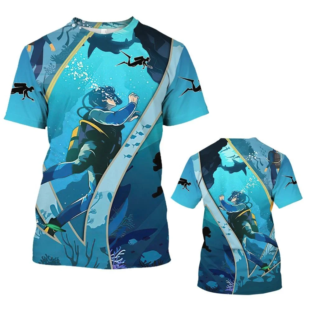 Scuba Diving Explore The Underwater T Shirt Men Outdoor Sport Tops Tee Shirts Fashion 3D Printed SCUBA Dive T-shirt Short Sleeve