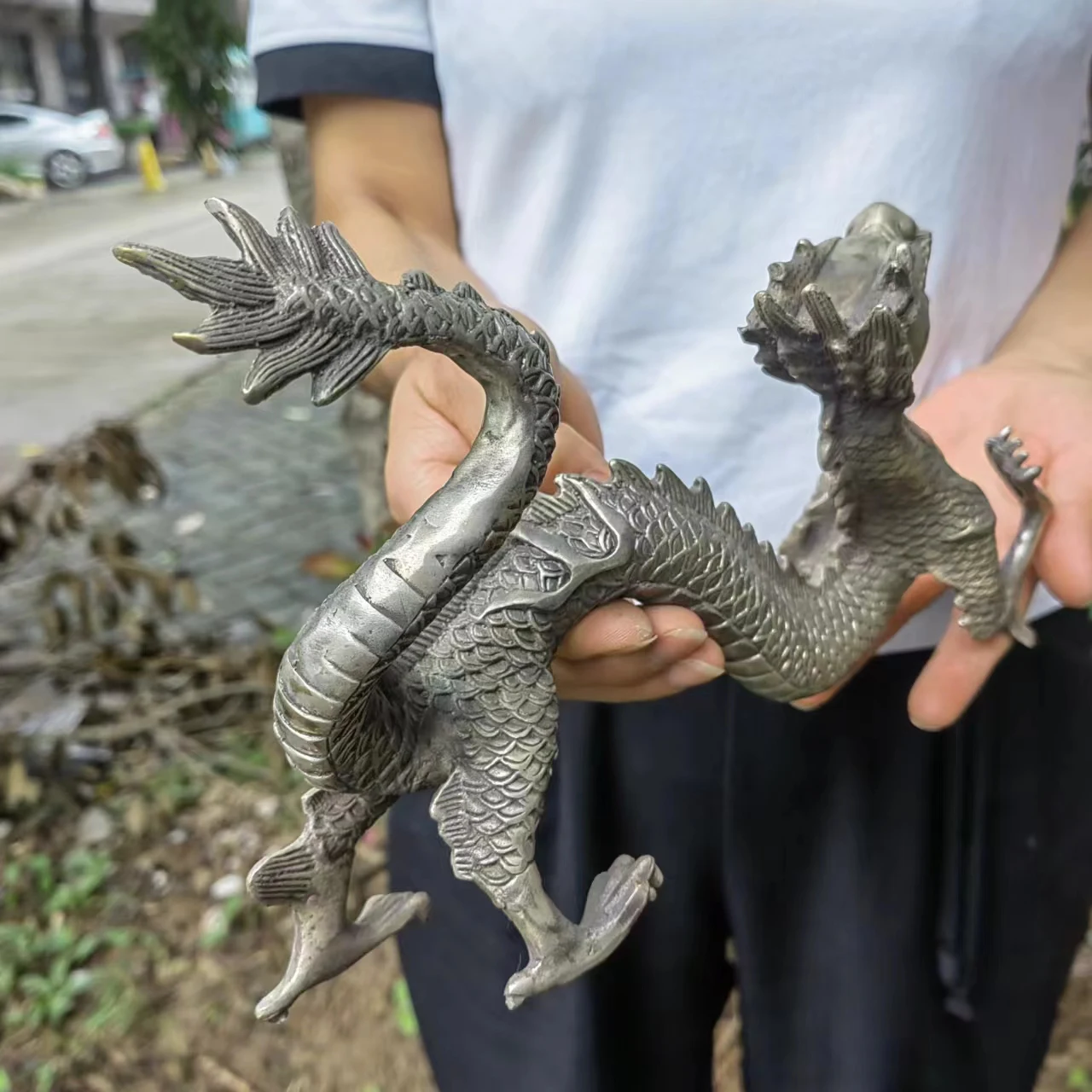 Copper dragon Sculpture Brass copper Statue,Royal Palace Fengshui Beast,China 12 Zodiac Year Dragon,Evil wealth beast Kirin god