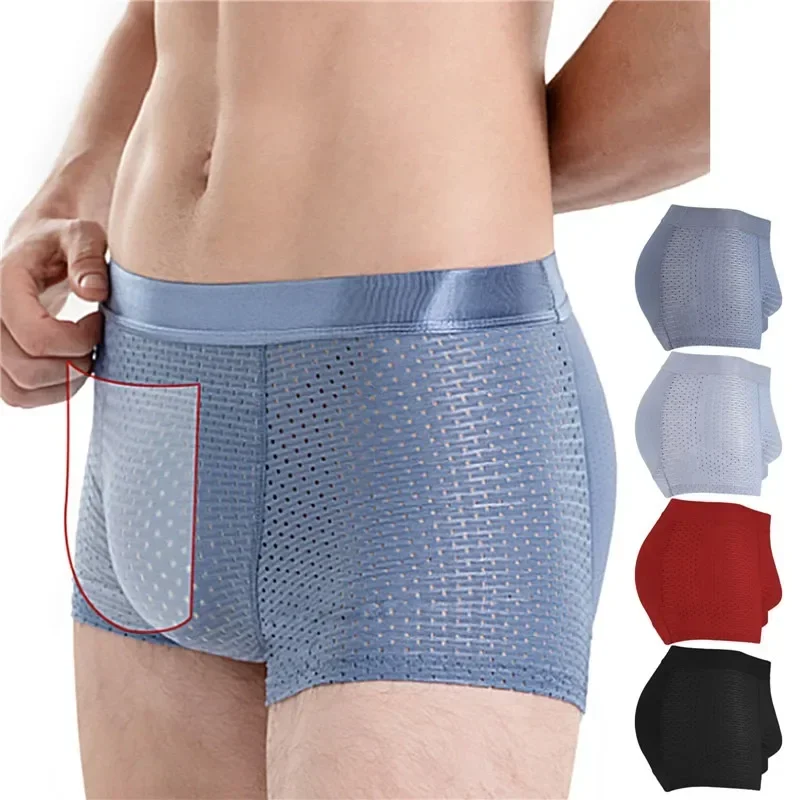 4Pcs Shapewear Men Body Shapers Hip Lifter Builder Fake Ass Black Padded Panties Elastic Underwear Male Men Tummy Control Shorts