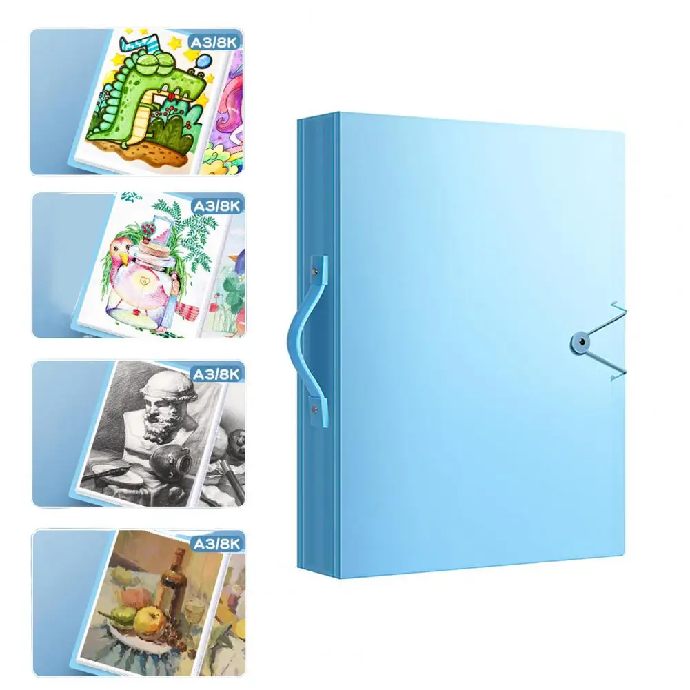 Portable Design Folder Buckle Design Folder Painting Photo Album A3 60pages Pockets Buckle Design Easy for Portfolio