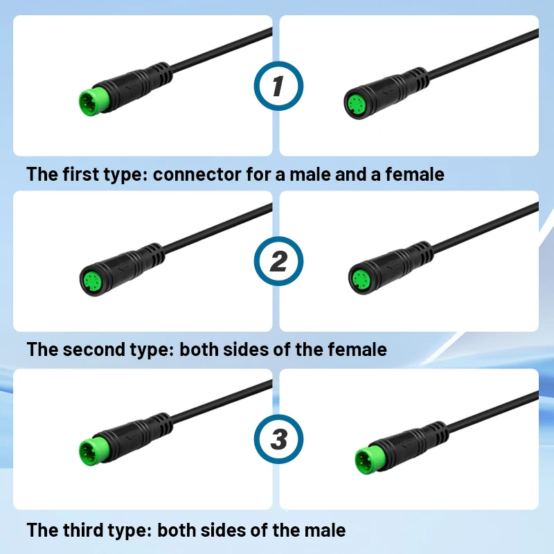 5Pin تمديد كابل لعرض UART EBike ذكر/موصل سالب Ebike كابل لعرض Bafang دراجة كهربائية الملحقات