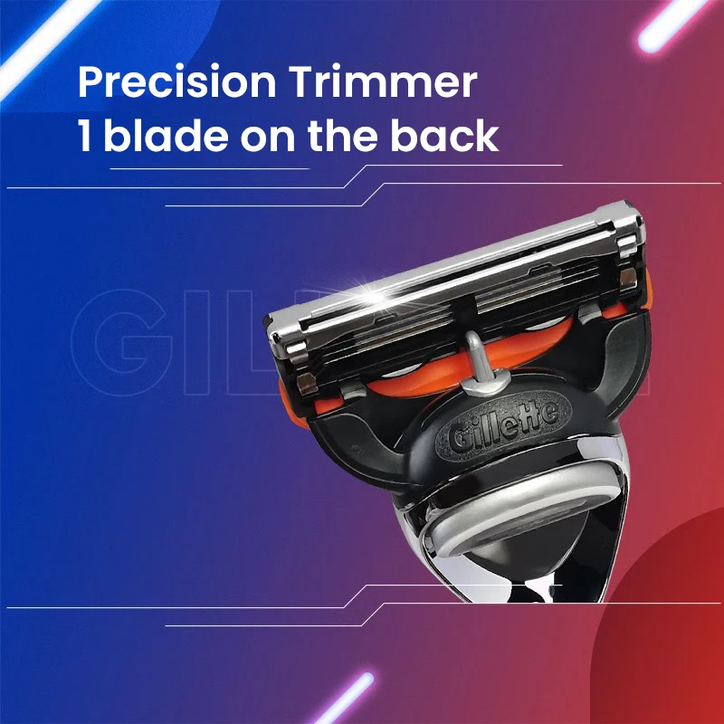 Оригинальная бритва Gillette Blue Fusion для мужчин, удаление волос на лице с точным триммером, 5 лезвий, ручная бритва