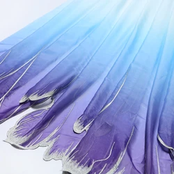 150X100Cm Gradient Embroidery Lotus Leaf Soft Fabric Diy Hanfu Shirts Doll Cloth Chinese Diy Sewing Craft Organza Tulle Fabric