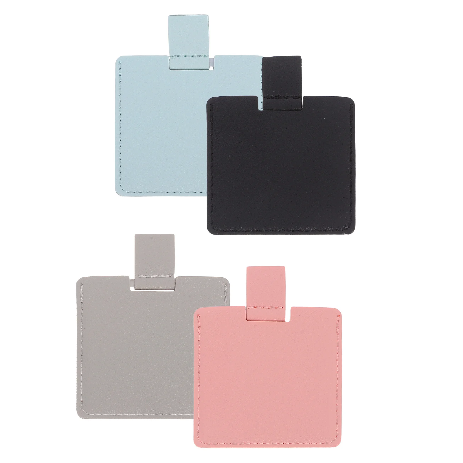 Miroirs de maquillage compacts portables 4 pièces, mini miroir pour sac à main, en PU résistant aux rayures, en acier inoxydable, miroir de poche de voyage
