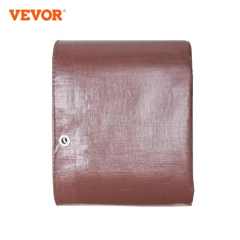 

VEVOR Tarp Waterproof 10x12ft Multi Purpose Tear UV and Temperature Resistant Outdoor Tarpaulin with Reinforced Grommets (Brown)