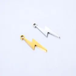 DOOYIO 5pcs/lot Stainless steel High Quality Lightning Charm DIY personality simple lightning shape pendant accessories