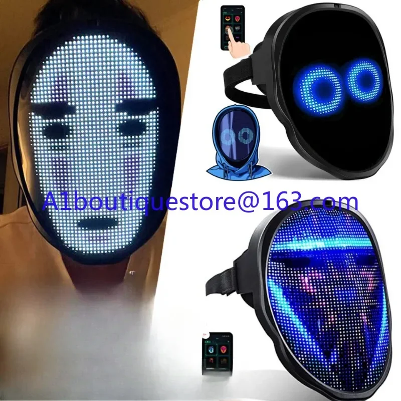 LED gesture sensing face changing pixel mask APP custom bluetooth shining mask Boywithuke(1PCS)