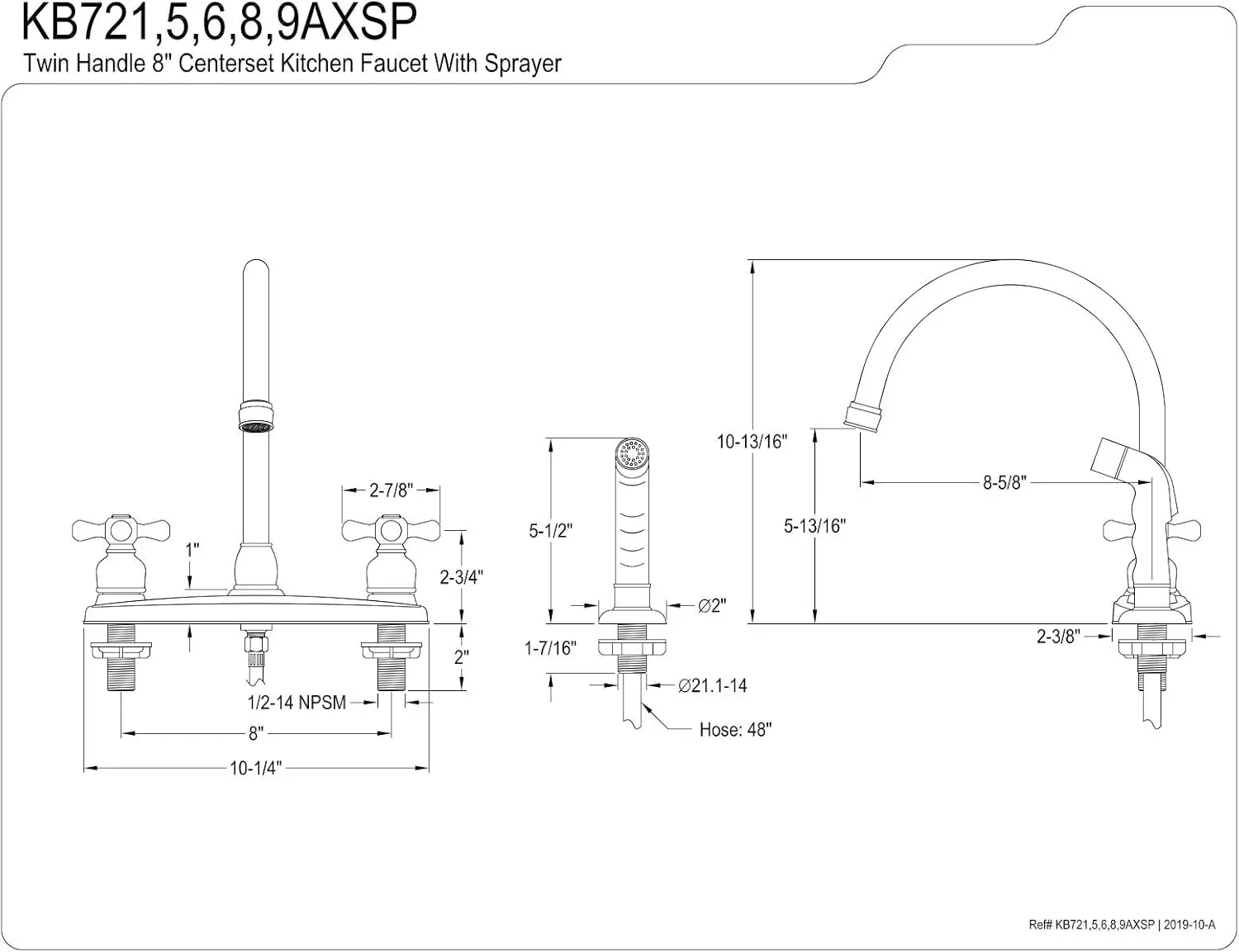 Kingston Brass KB721AXSP Vintage 8