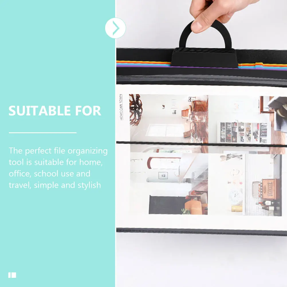 

Multi layer File Folder Documents ganizer able Wall Hanging H held Storage Container for Home Office School Travel Document