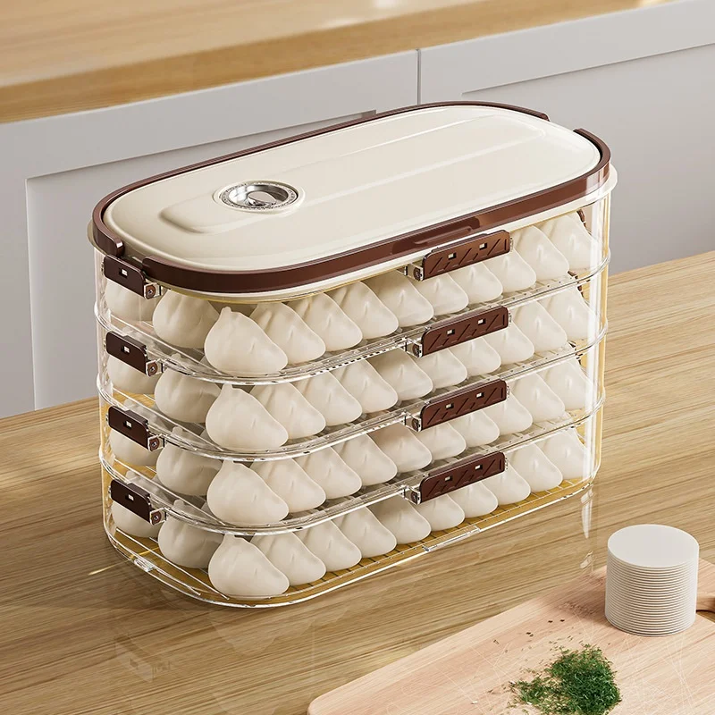 

Home Use Food Grade Dumpling Box Freezer Safe Sealed Quick Freezing Preservation Separate Storage for Dumplings Buns